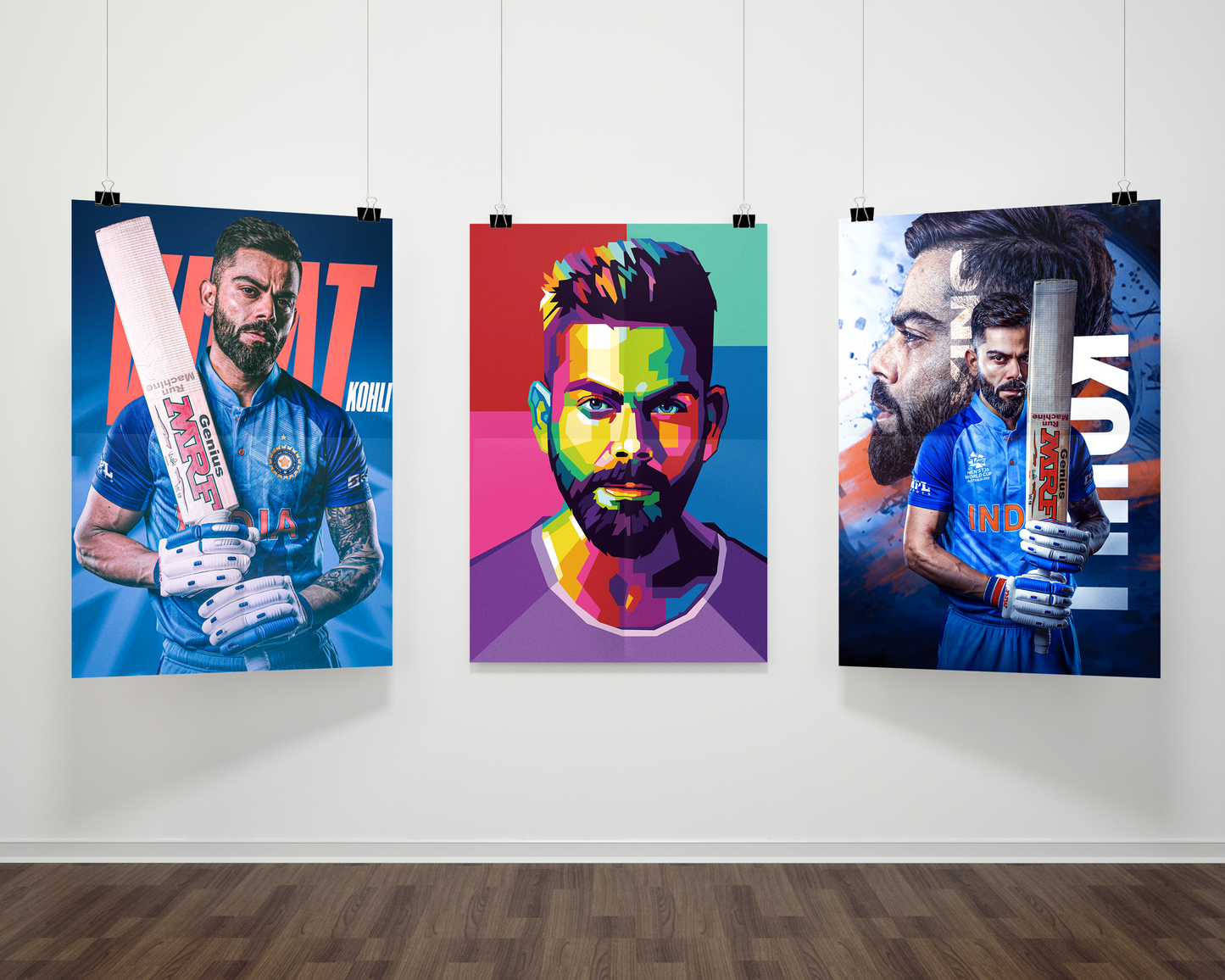 King Kohli Wall (Set of 3 Posters)