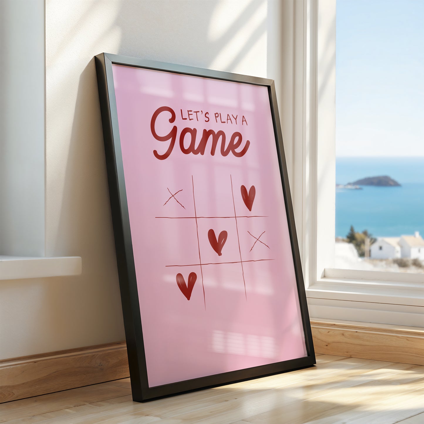 The Love Game: Playful Tic-Tac-Toe Art Print