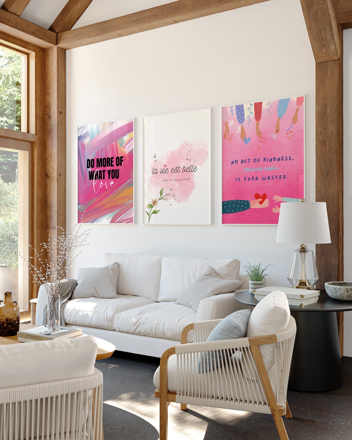 Life, Love, Kindness ( Three A4 Posters Combo)