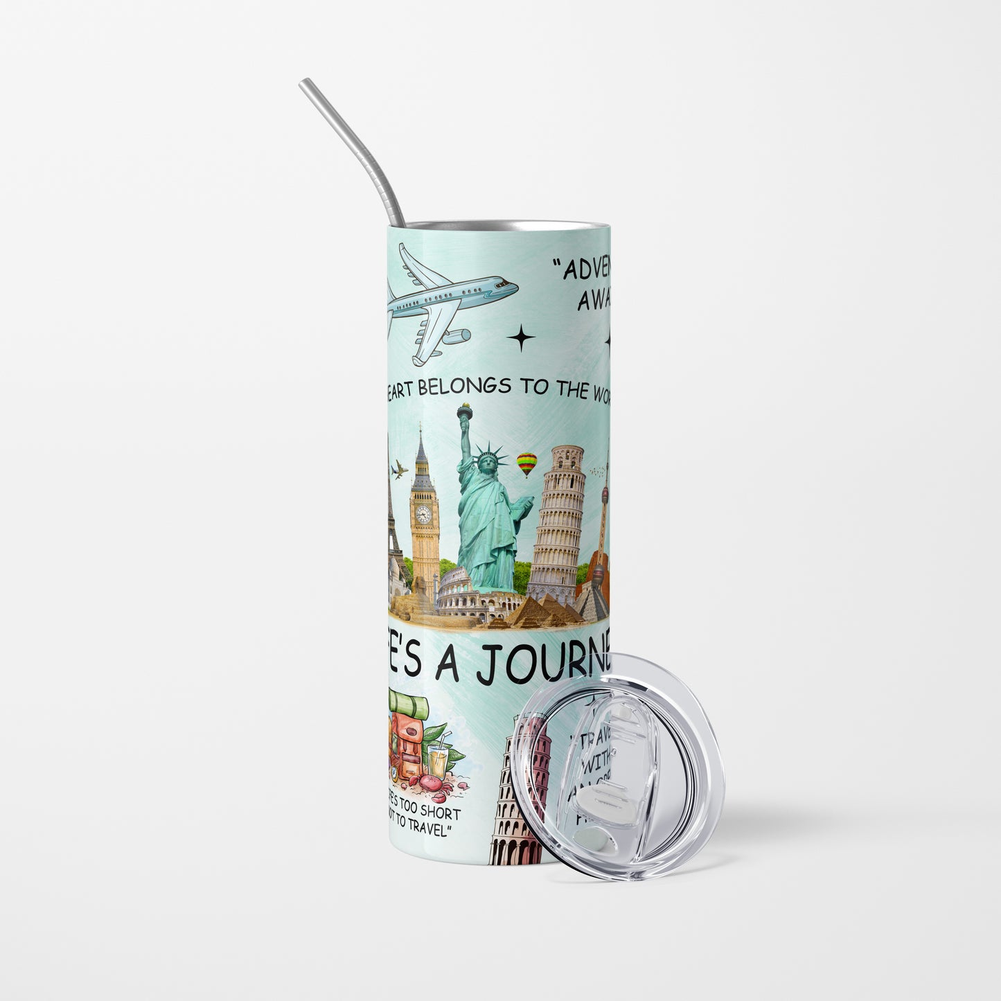 My Heart belongs to the World - 600 ml Stainless Steel Tumbler