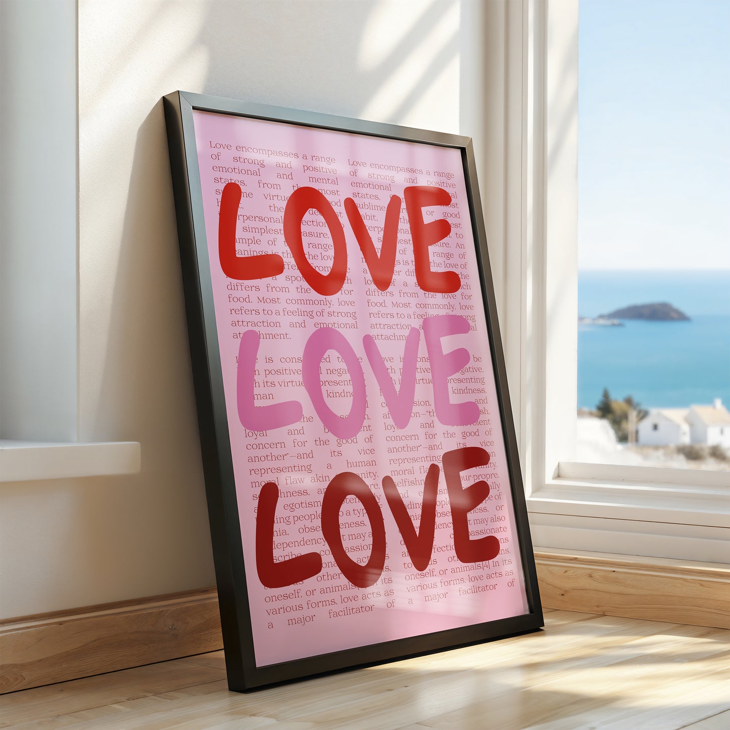 Love on Repeat: Bold Typography Art Print
