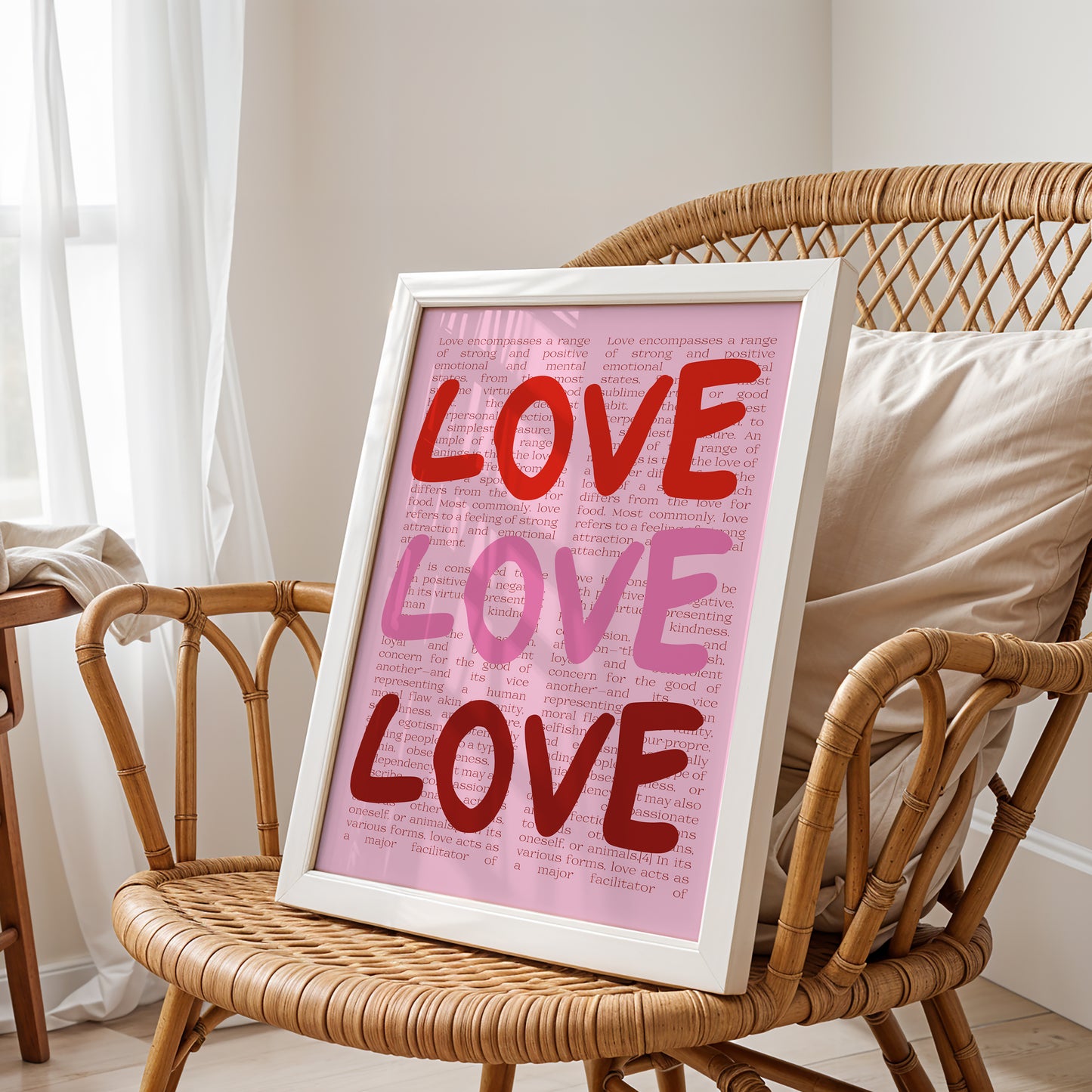 Love on Repeat: Bold Typography Art Print