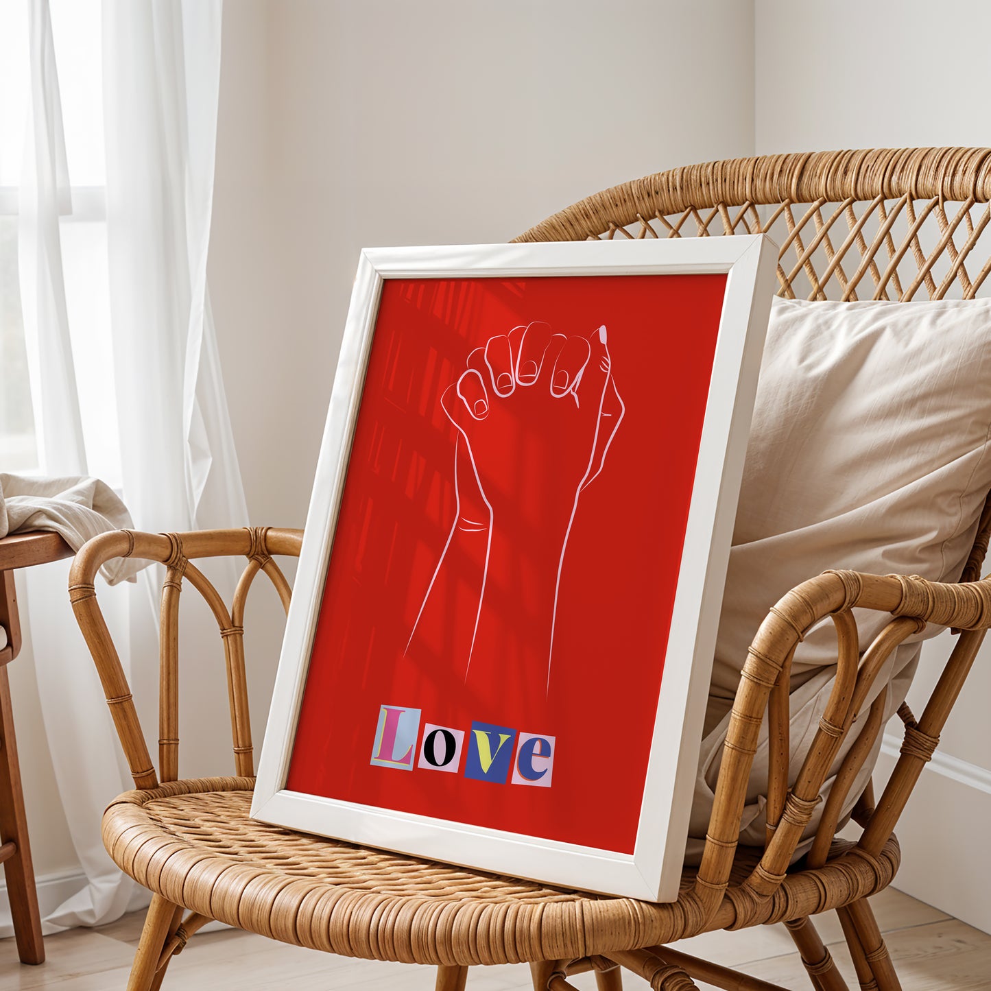 Tender Touch: Minimalist "Love" Poster