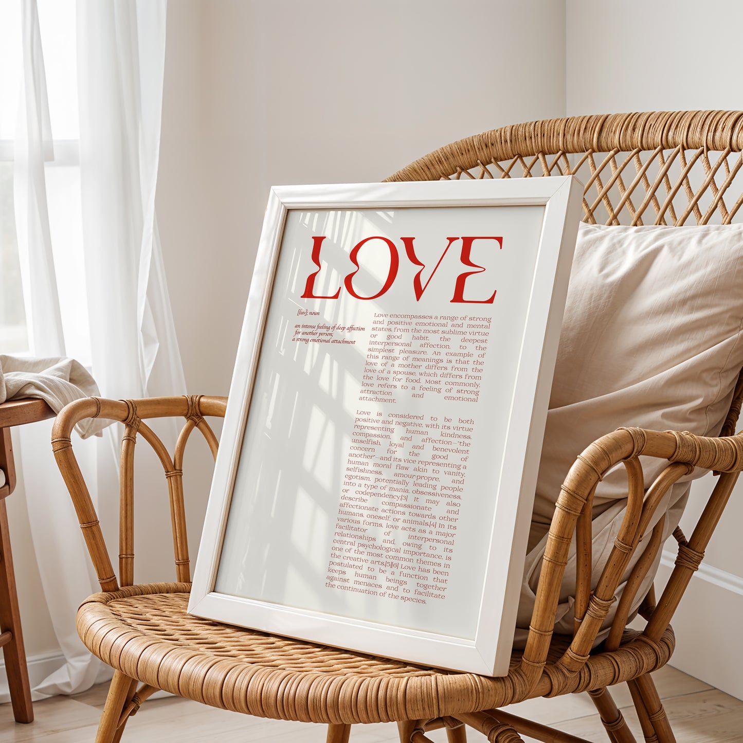 The Definition of Love: Minimalist Typography Print