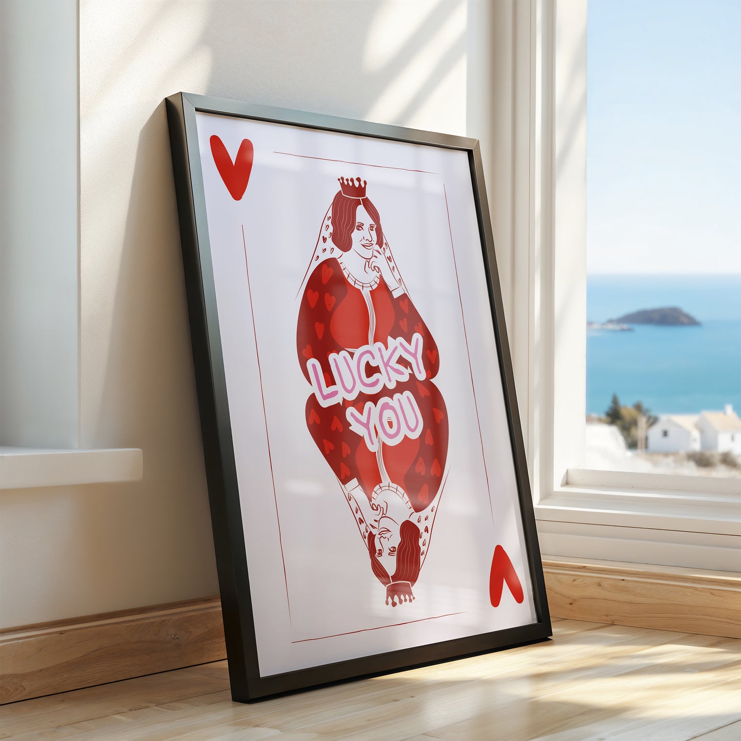 Royal Flush: "Lucky You" Queen of Hearts Print