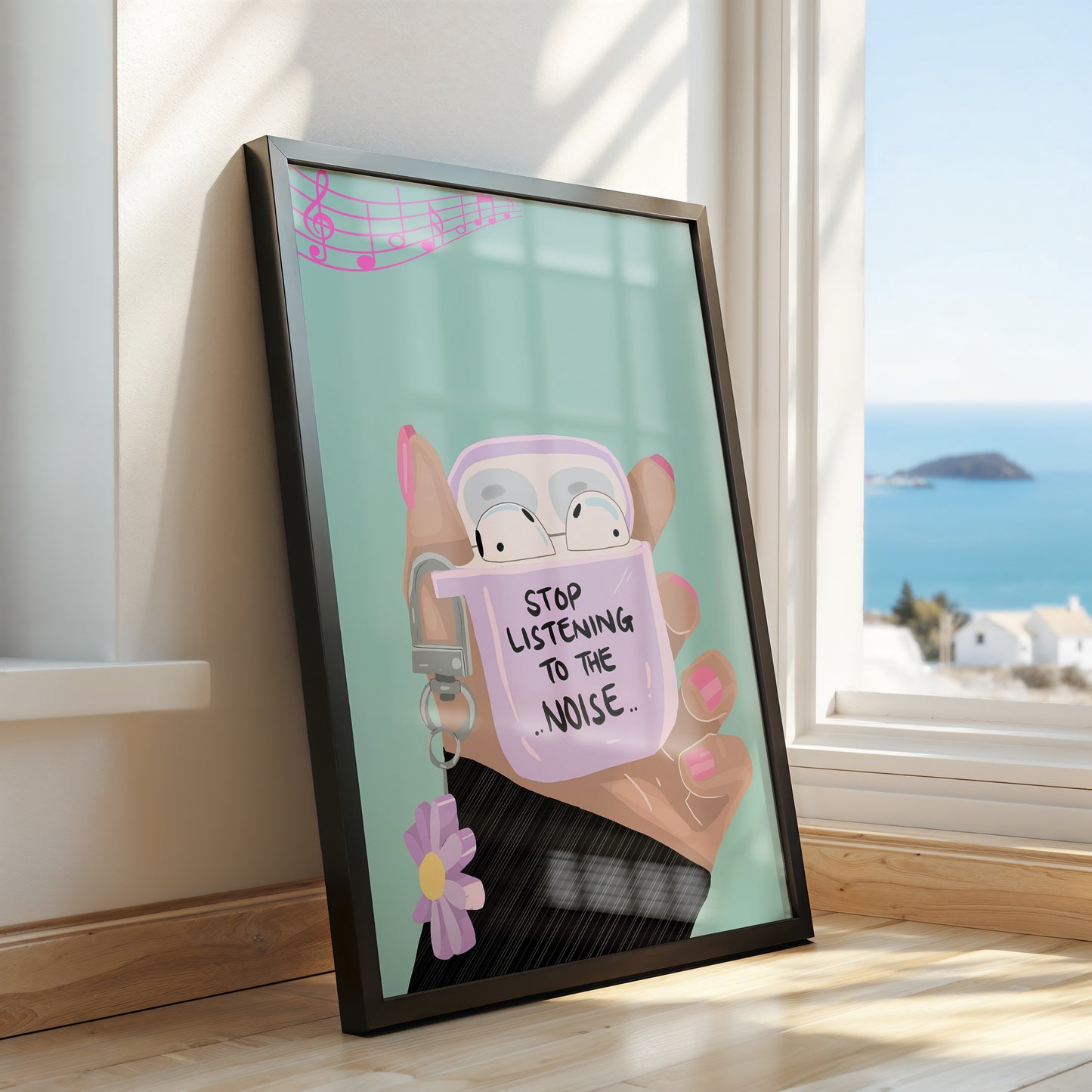 "Stop Listening to the Noise" Modern Art Poster