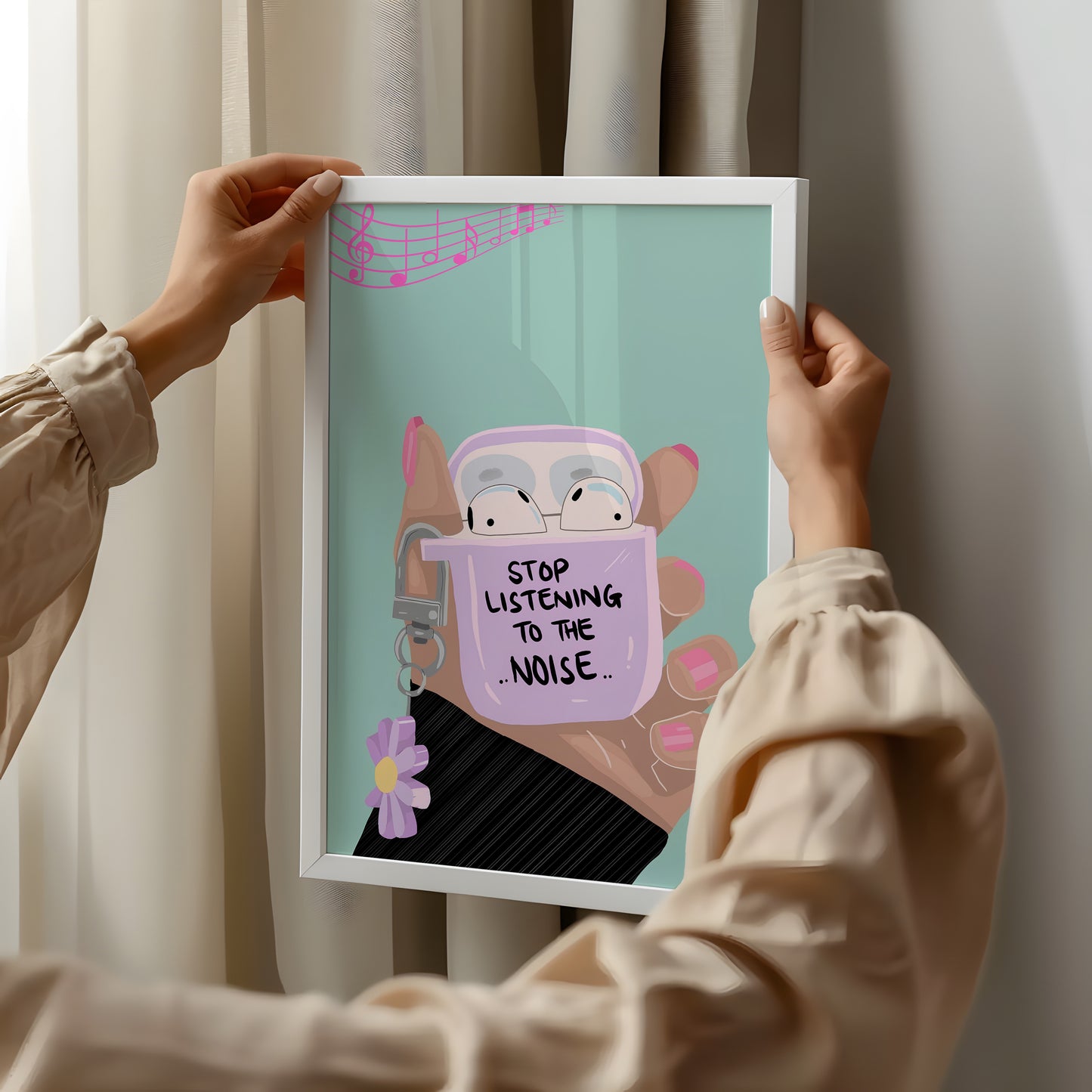 "Stop Listening to the Noise" Modern Art Poster