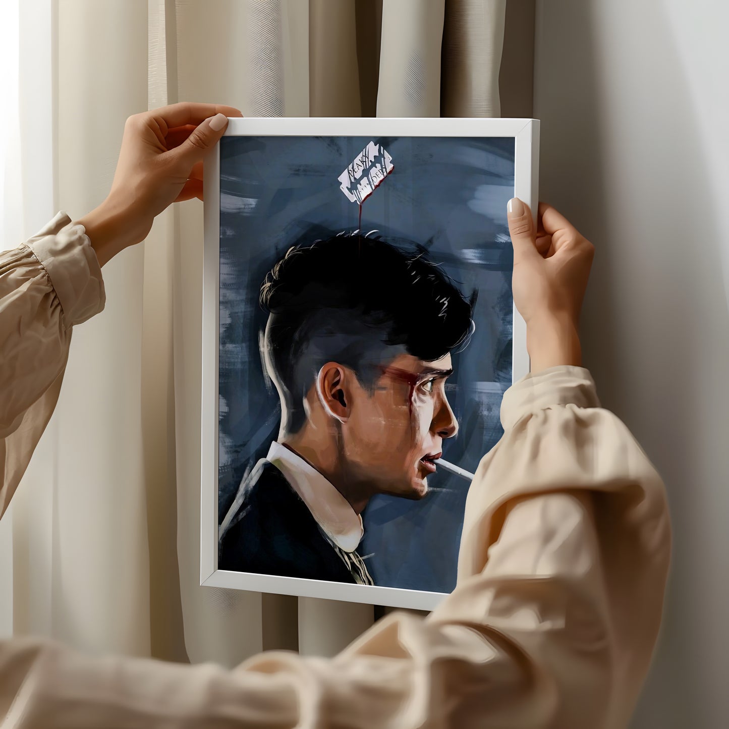 Thomas Shelby Digital Art Poster – Peaky Blinders Illustrated Profile