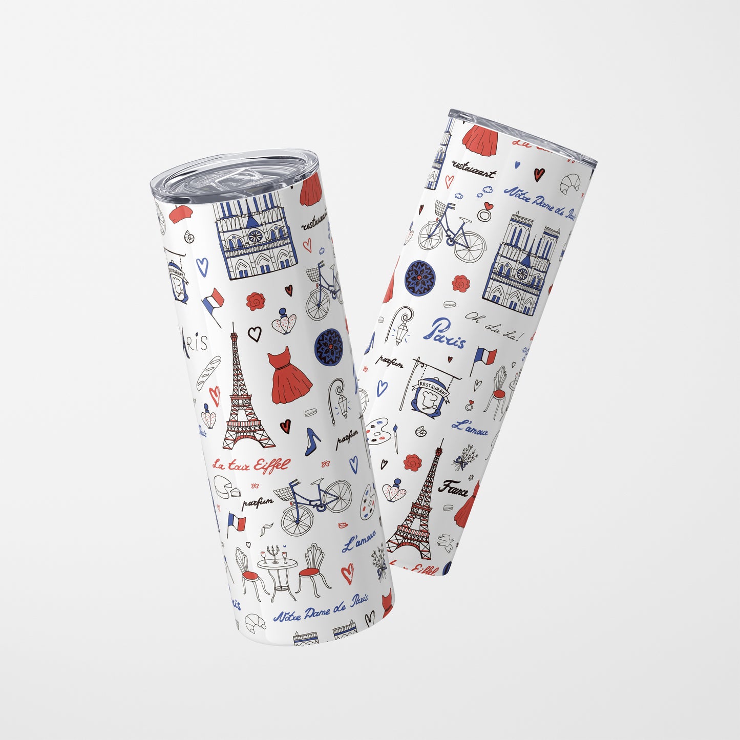 Paris Themed Stainless Steel Tumbler - 600 ml