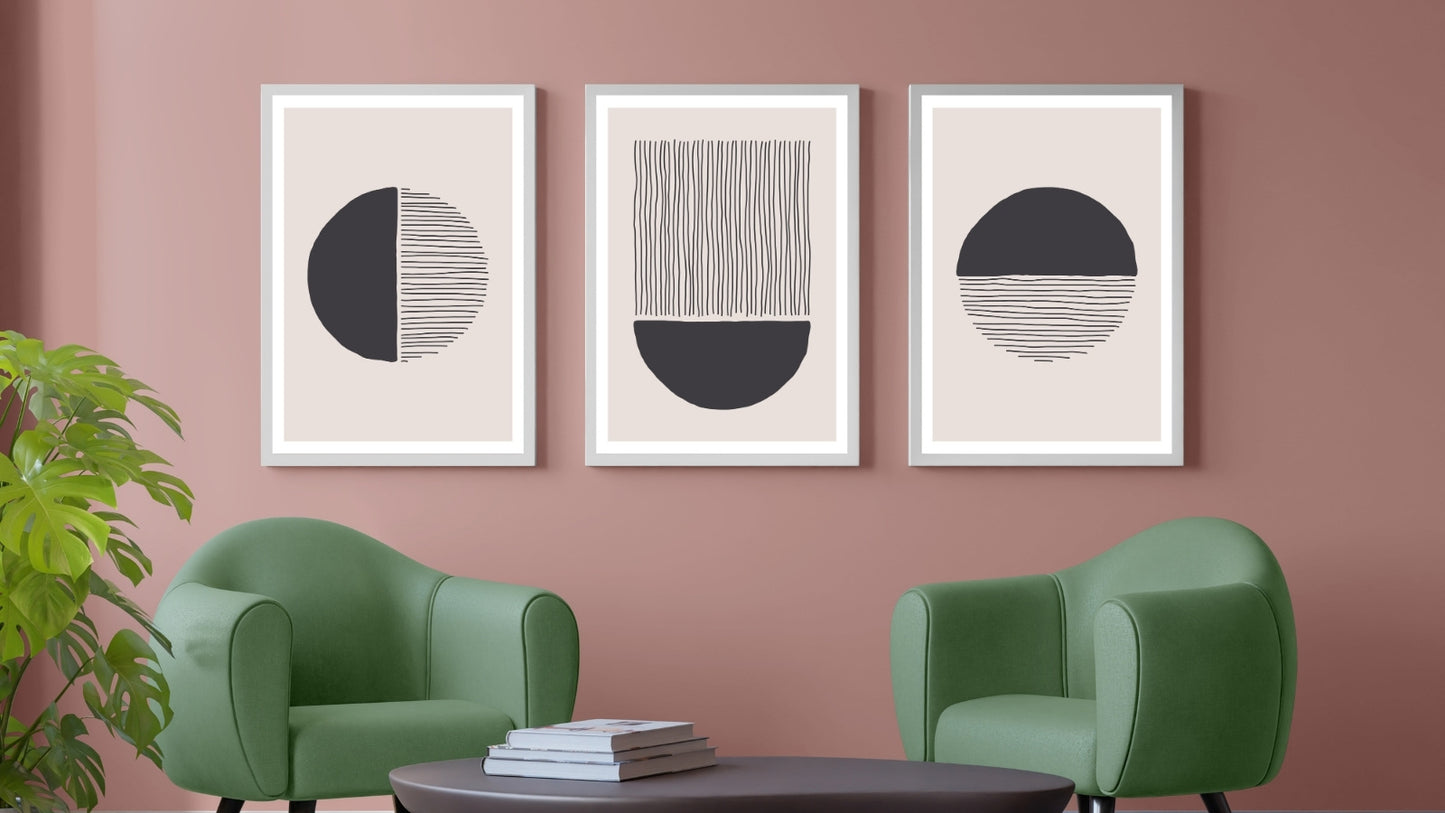 Minimalist Artistic Hand Painted Composition (Set of 3)