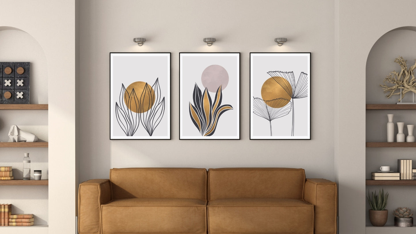 Gold Botanical Wall Art(Set of 3)