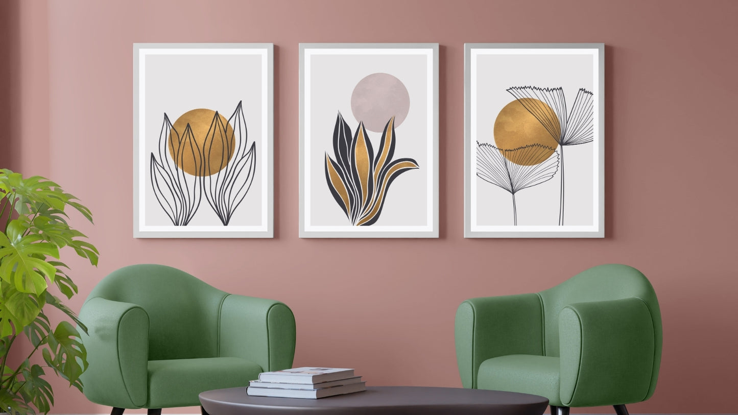 Gold Botanical Wall Art(Set of 3)