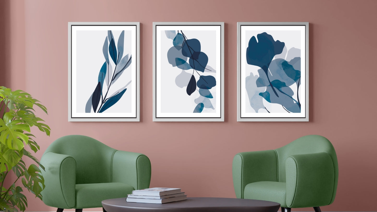 Design with Art Texture of Floral and Palm leaves(Set of 3)