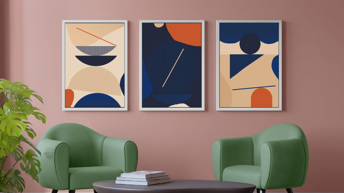 Minimalist Abstract Illustration Wall Art (Set of 3)