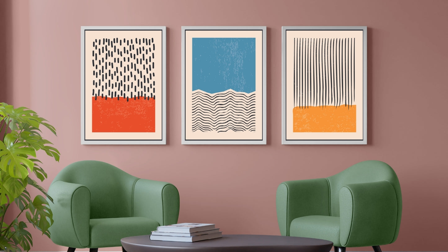 Primitive Colourful Elements Abstract Art (Set of 3)