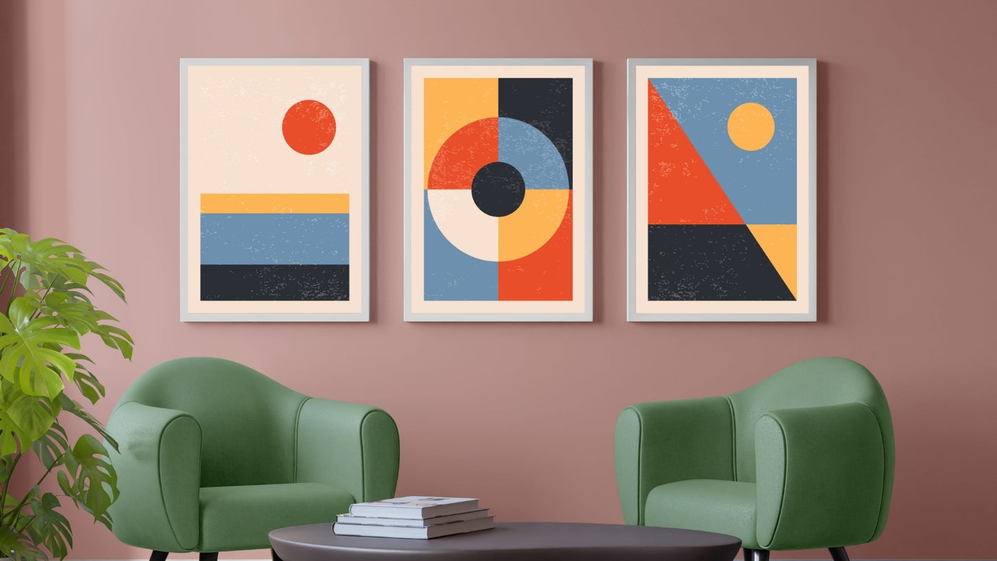 Minimalist Geometric design Abstract Art (Set of 3)