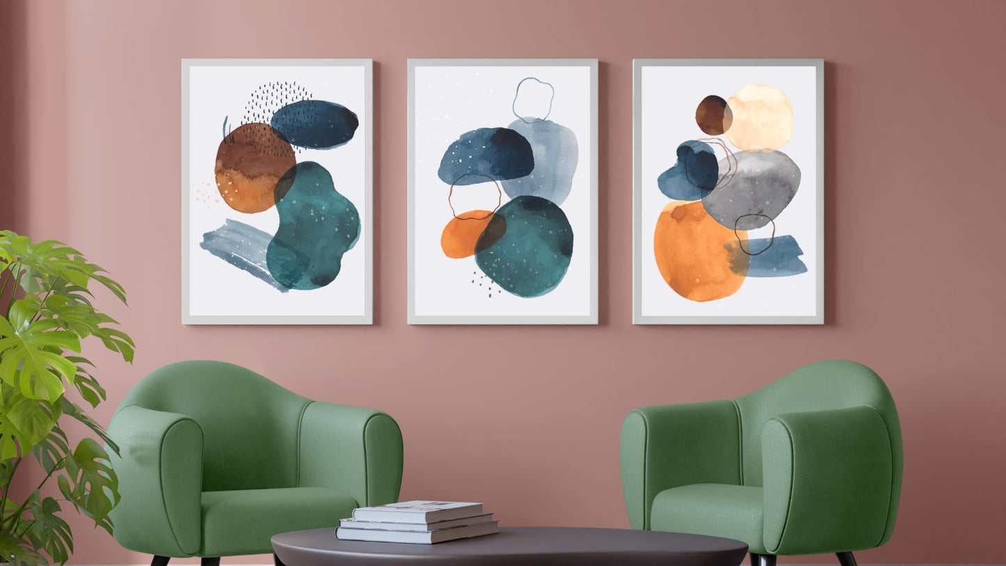 Minimalist Water Colour Abstract art (Set of 3)
