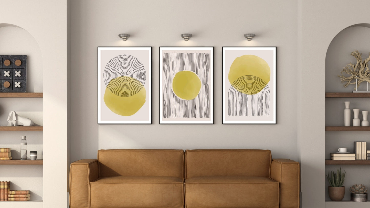 Abstract Minimal Artistic Hand Painted Composition (Set of 3)