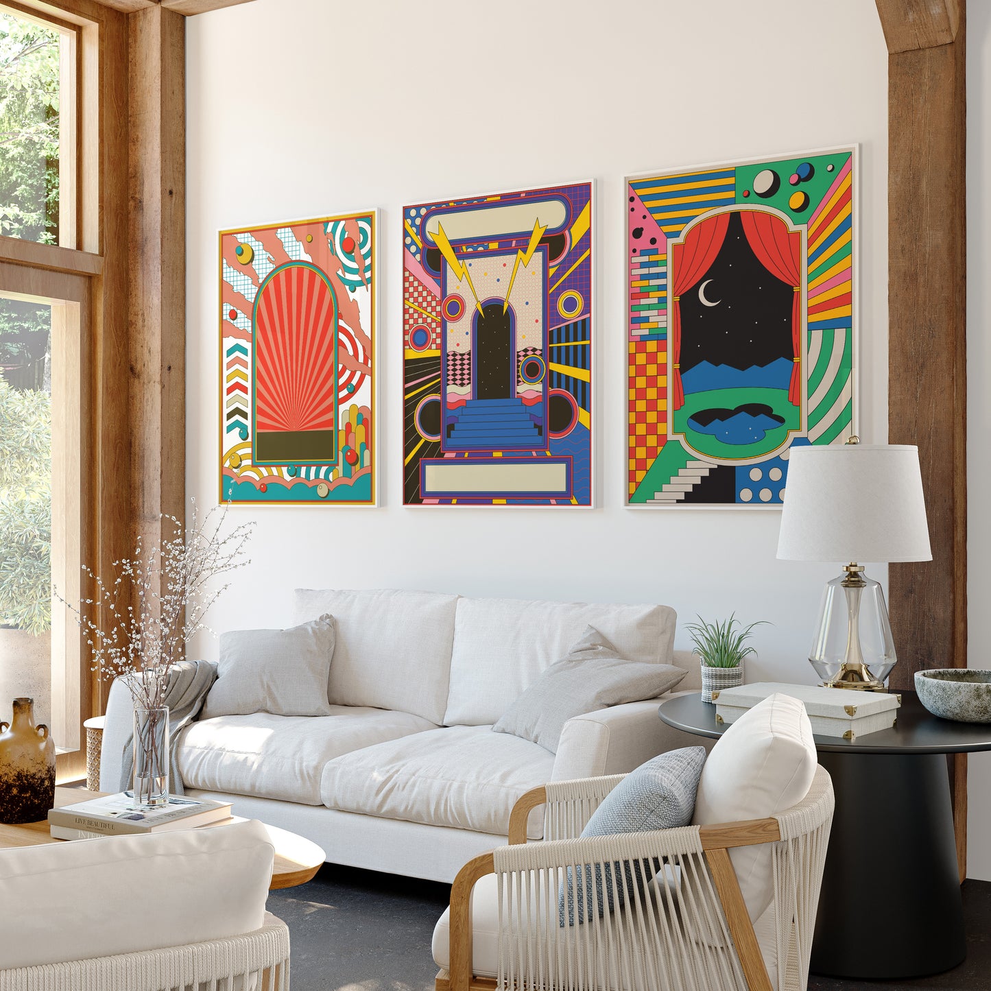 Vivid Dimensions: Psychedelic Portal Poster Set (Trio)