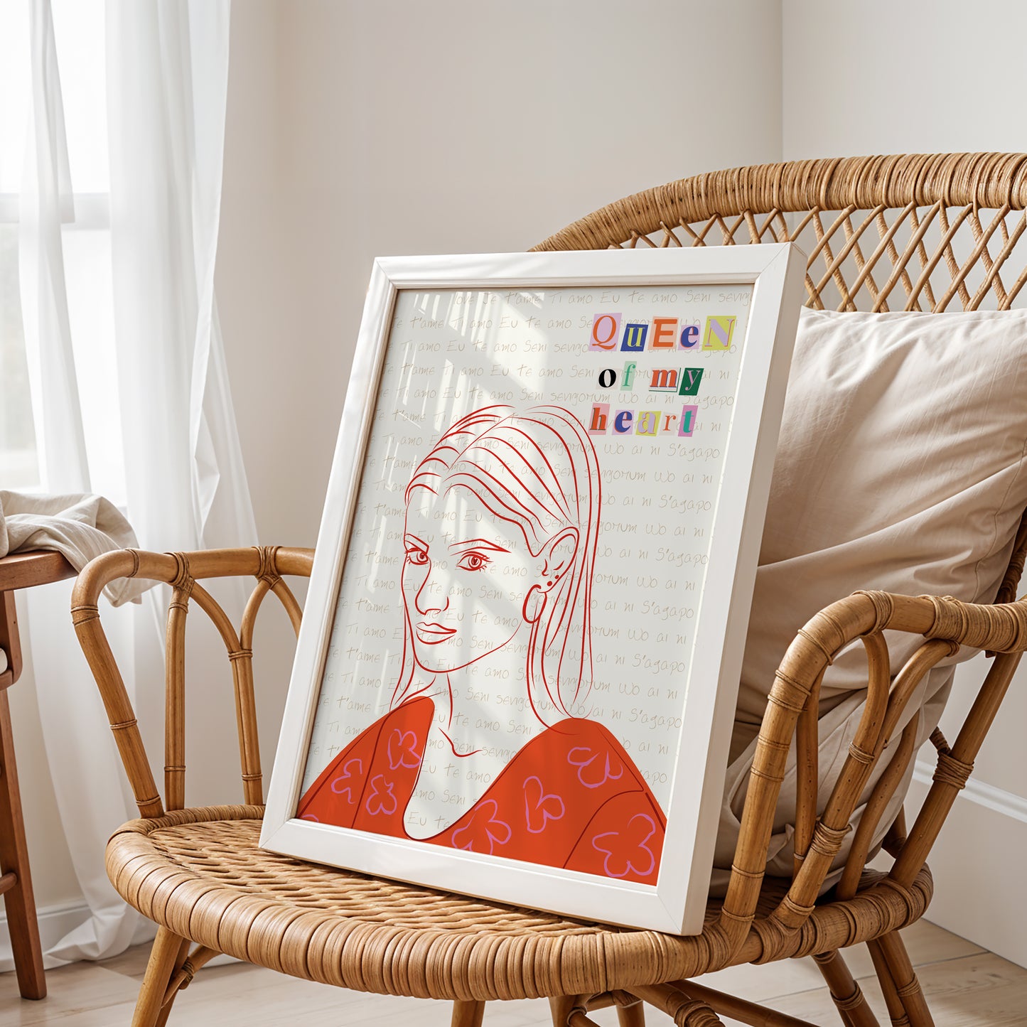 Portrait of a Queen: Modern Illustration Print