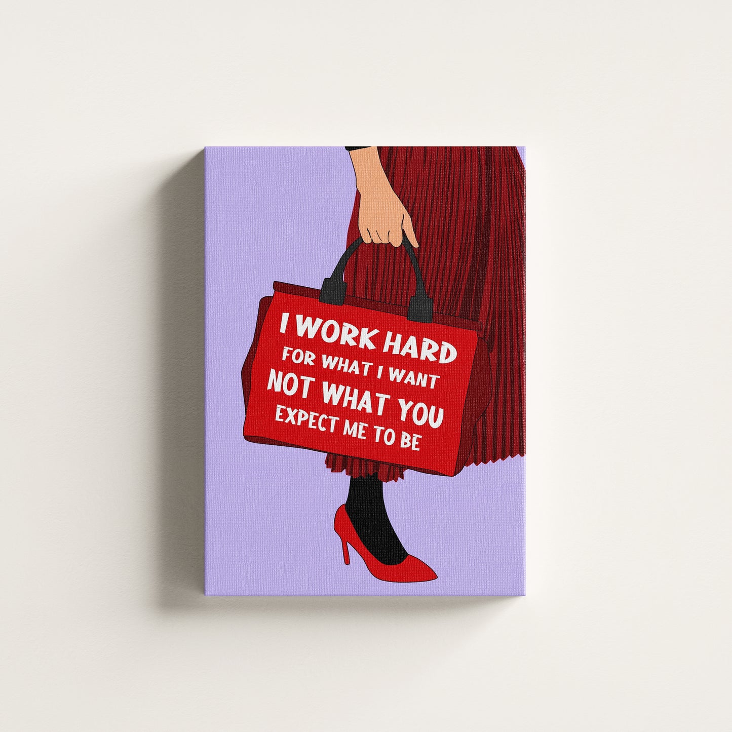 "I Work Hard" Motivational Poster – Bold Woman Series