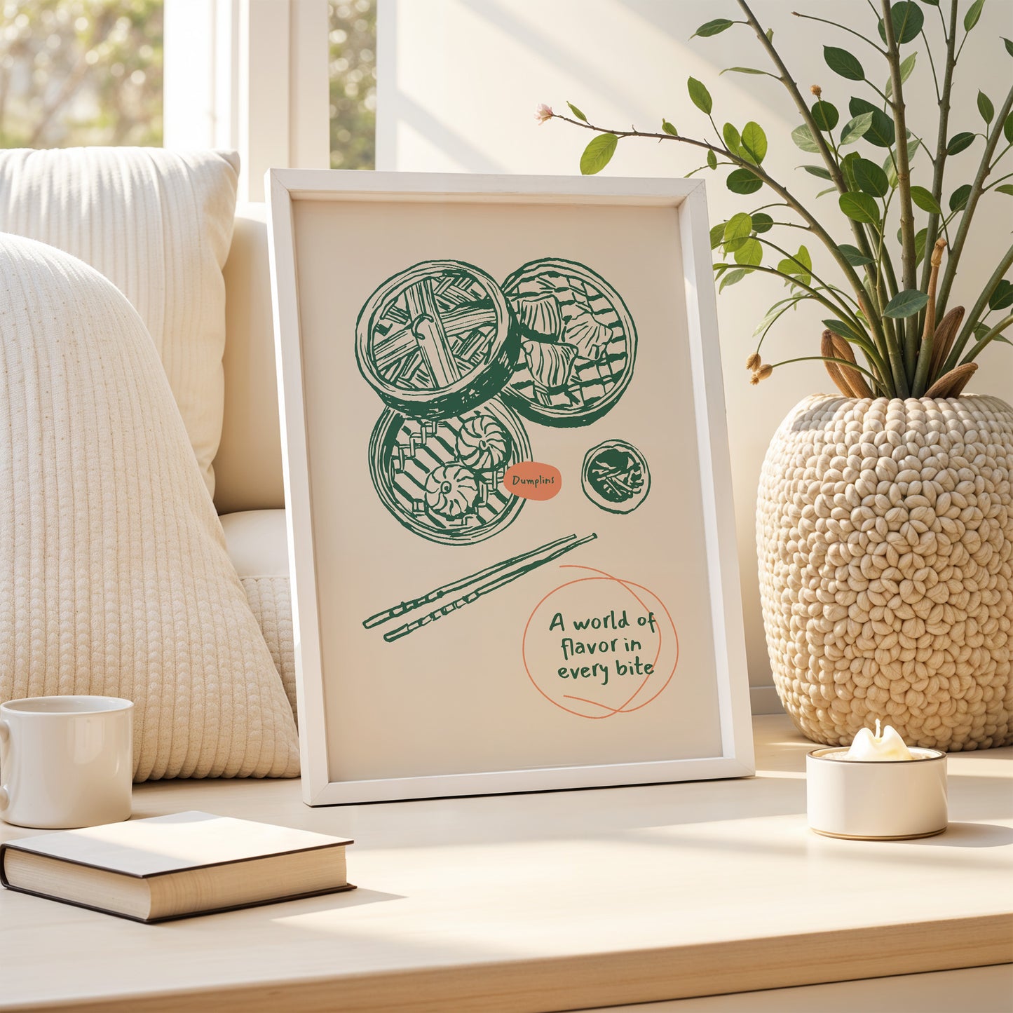 A World of Flavor – Dumpling Art Poster