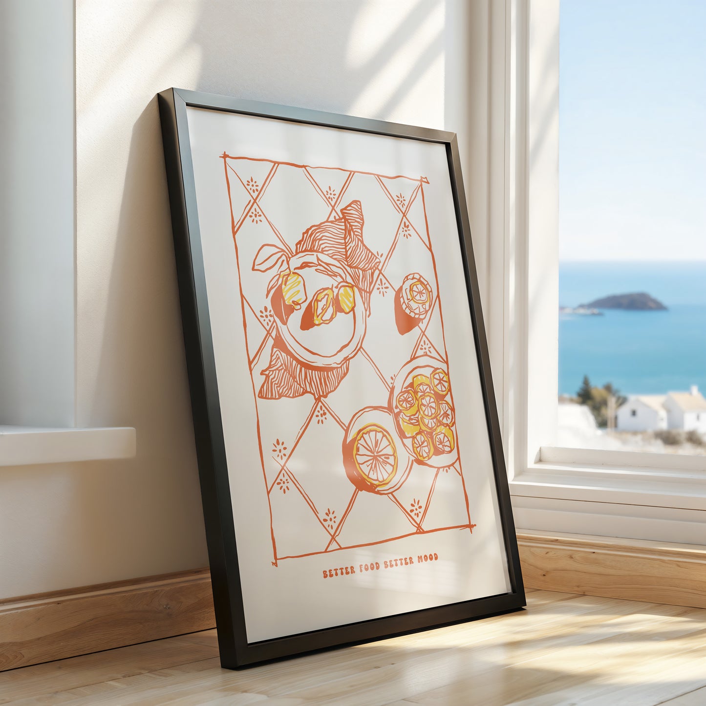 “Better Food, Better Mood” Kitchen Art Print