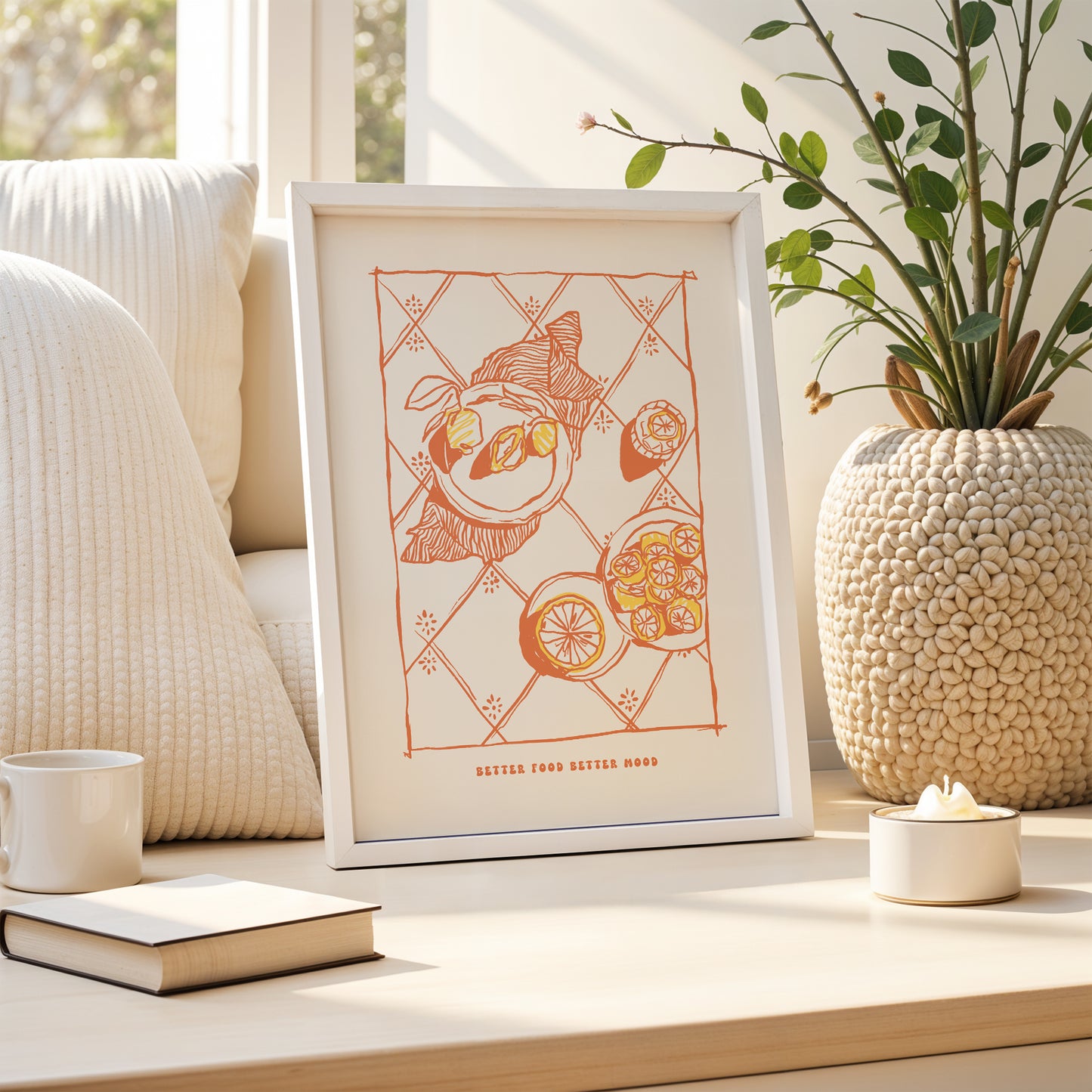 “Better Food, Better Mood” Kitchen Art Print