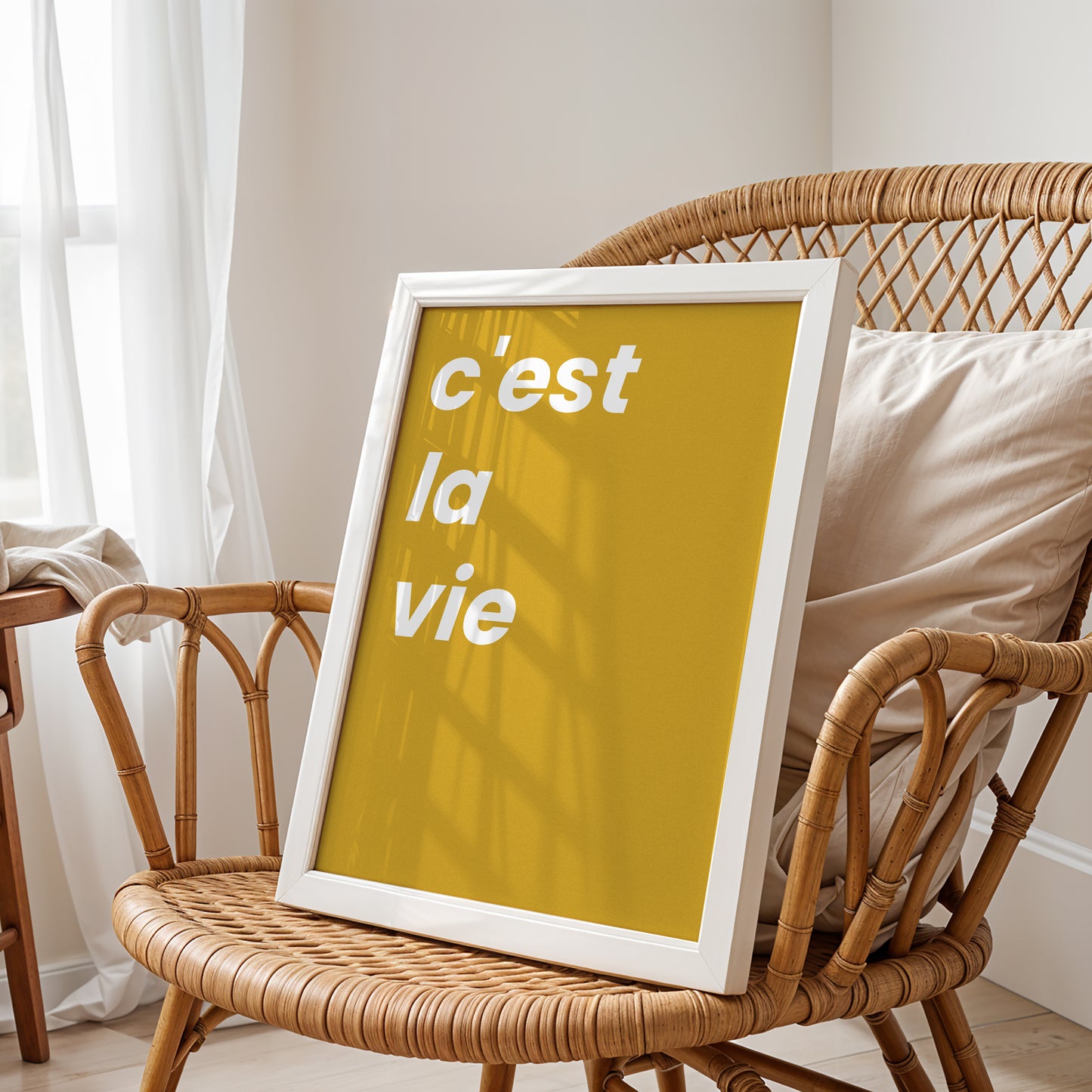 C'est la Vie – Modern Yellow French Poster
