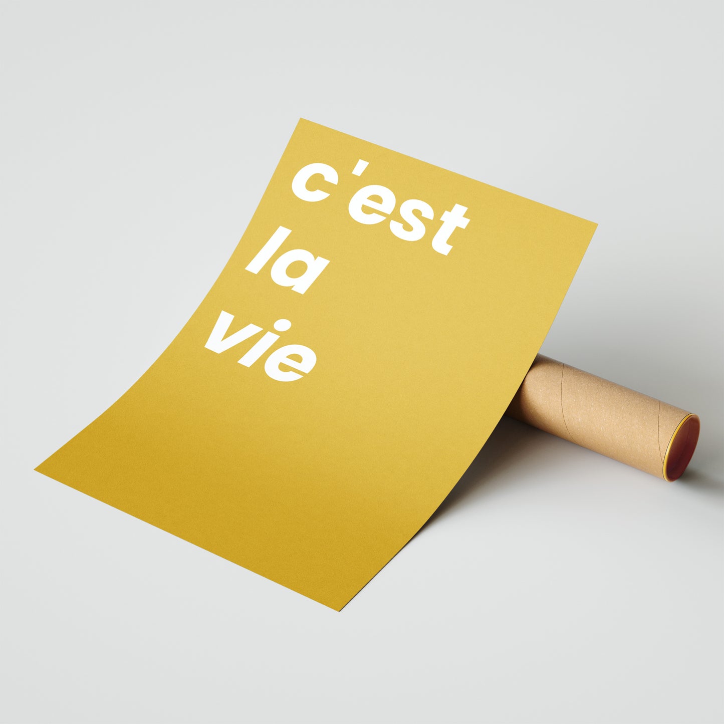 C'est la Vie – Modern Yellow French Poster