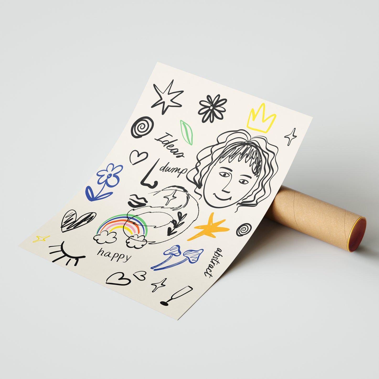 Idea Dump Chaotic Doodle Art Print