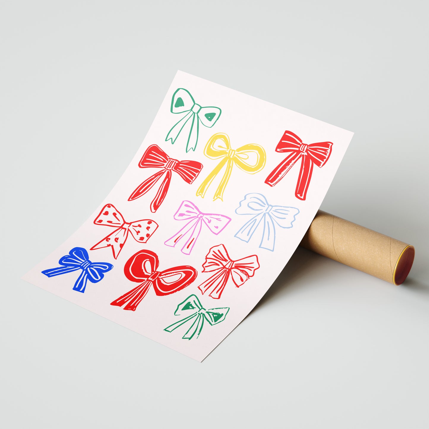 "Colorful Bows" Playful Coquette Art Print