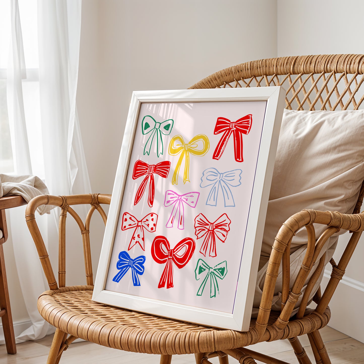 "Colorful Bows" Playful Coquette Art Print