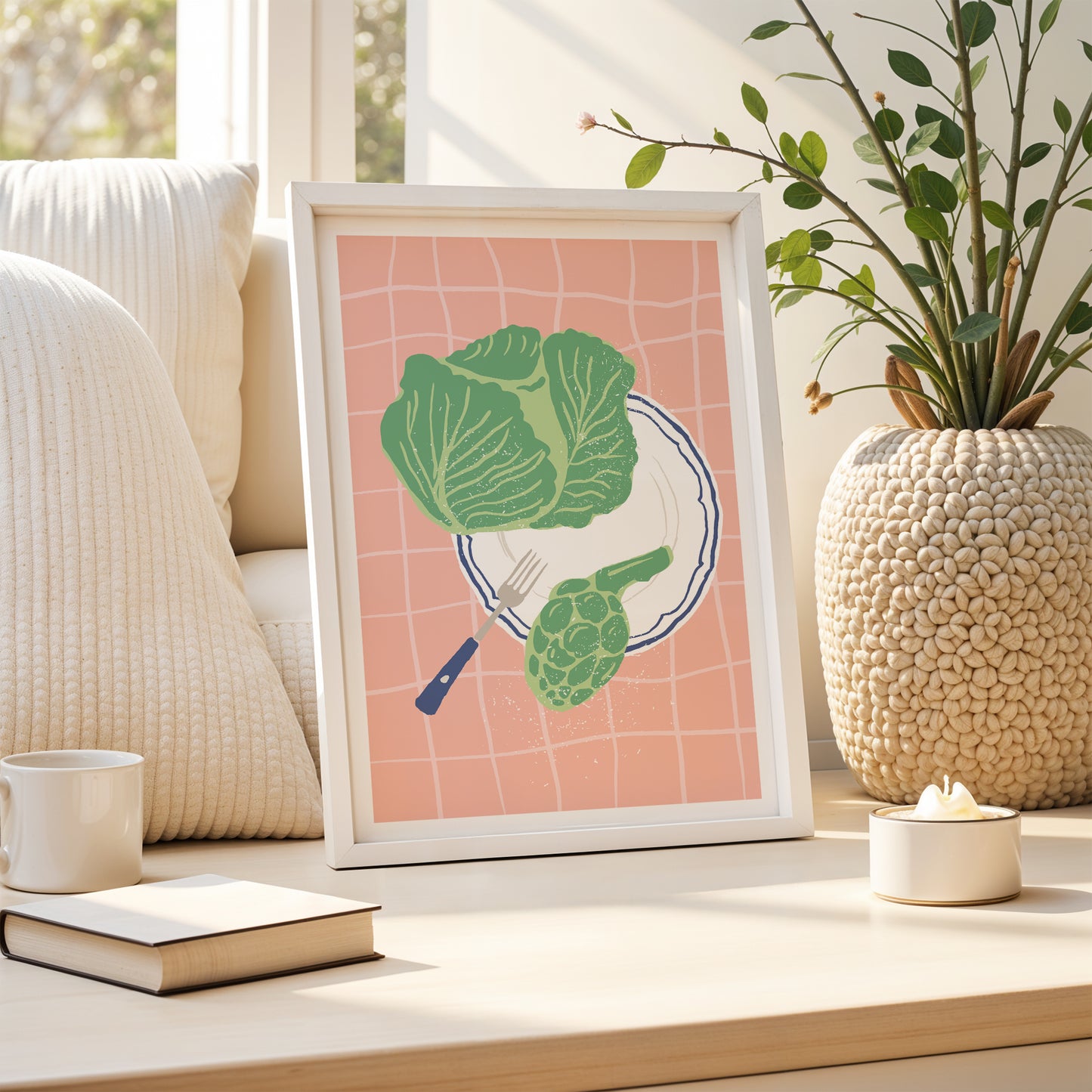 Fresh Start – Modern Lettuce Still Life Art Poster