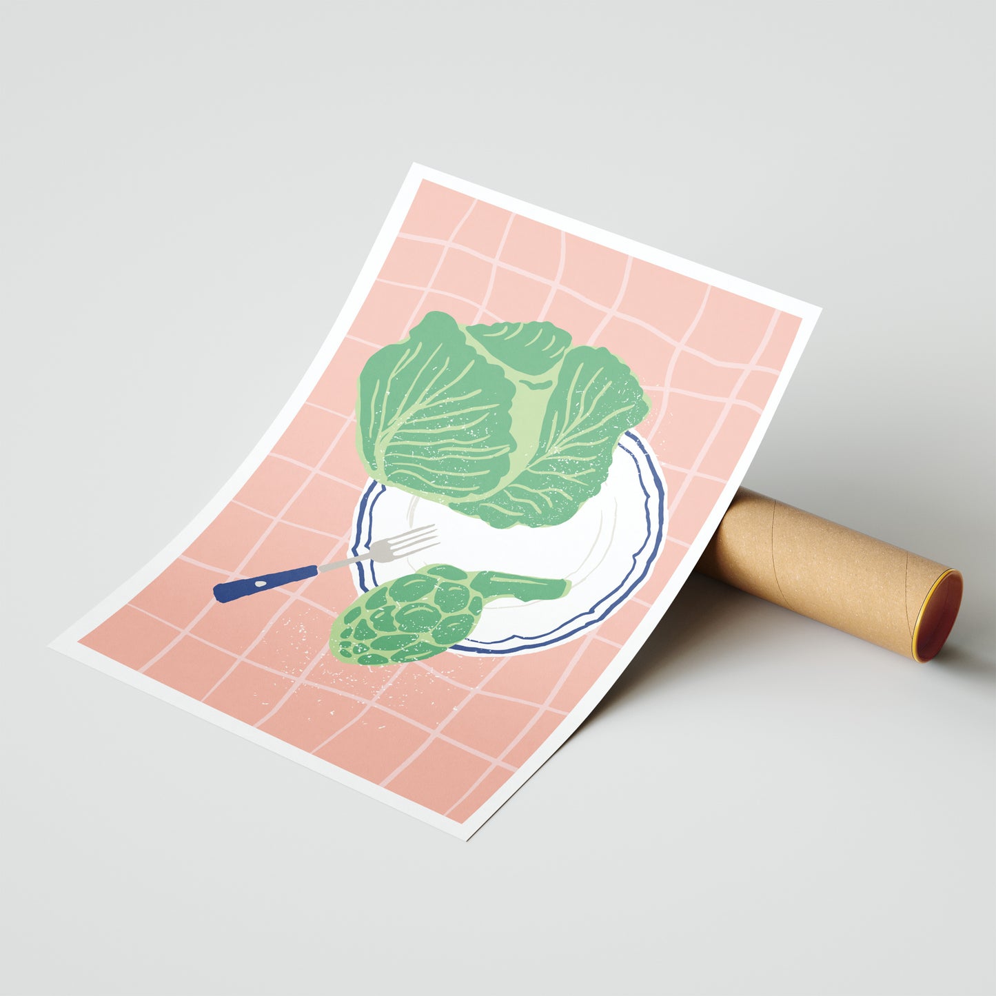 Fresh Start – Modern Lettuce Still Life Art Poster