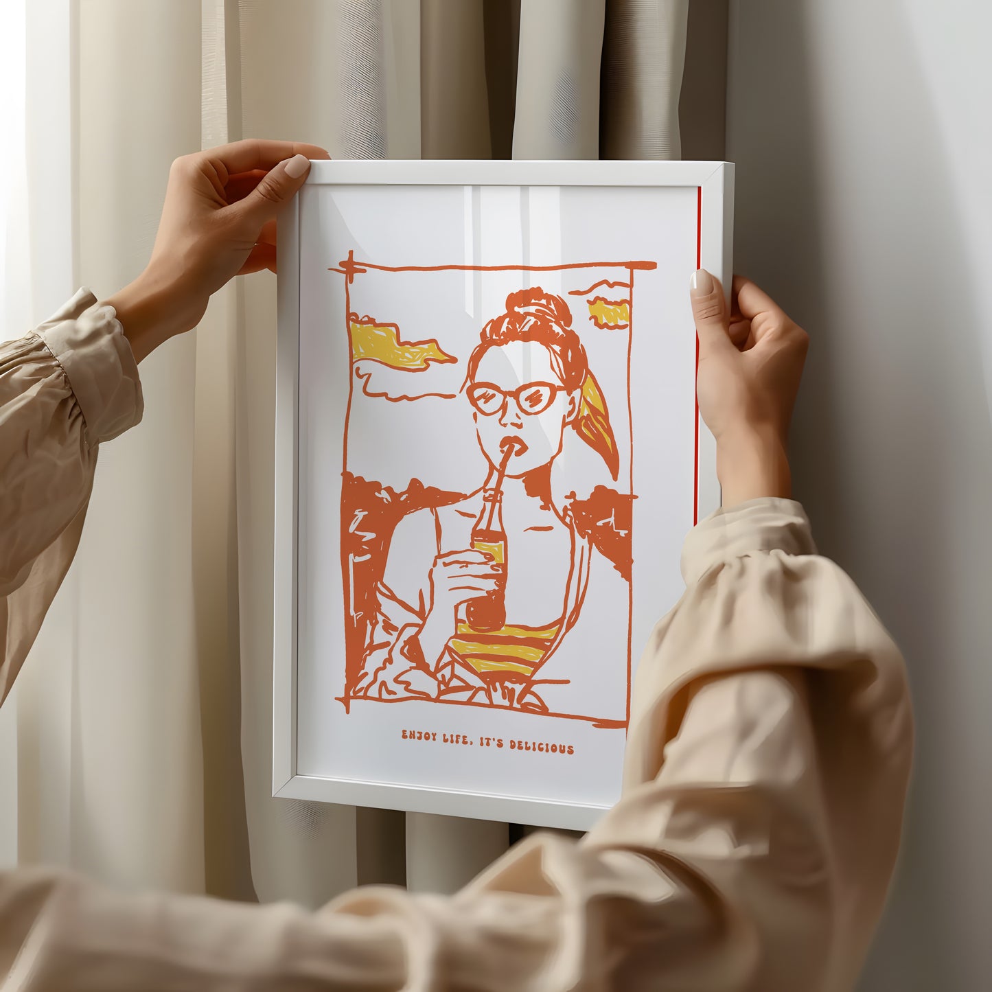 Sip & Slay – Retro Summer Vibes Poster