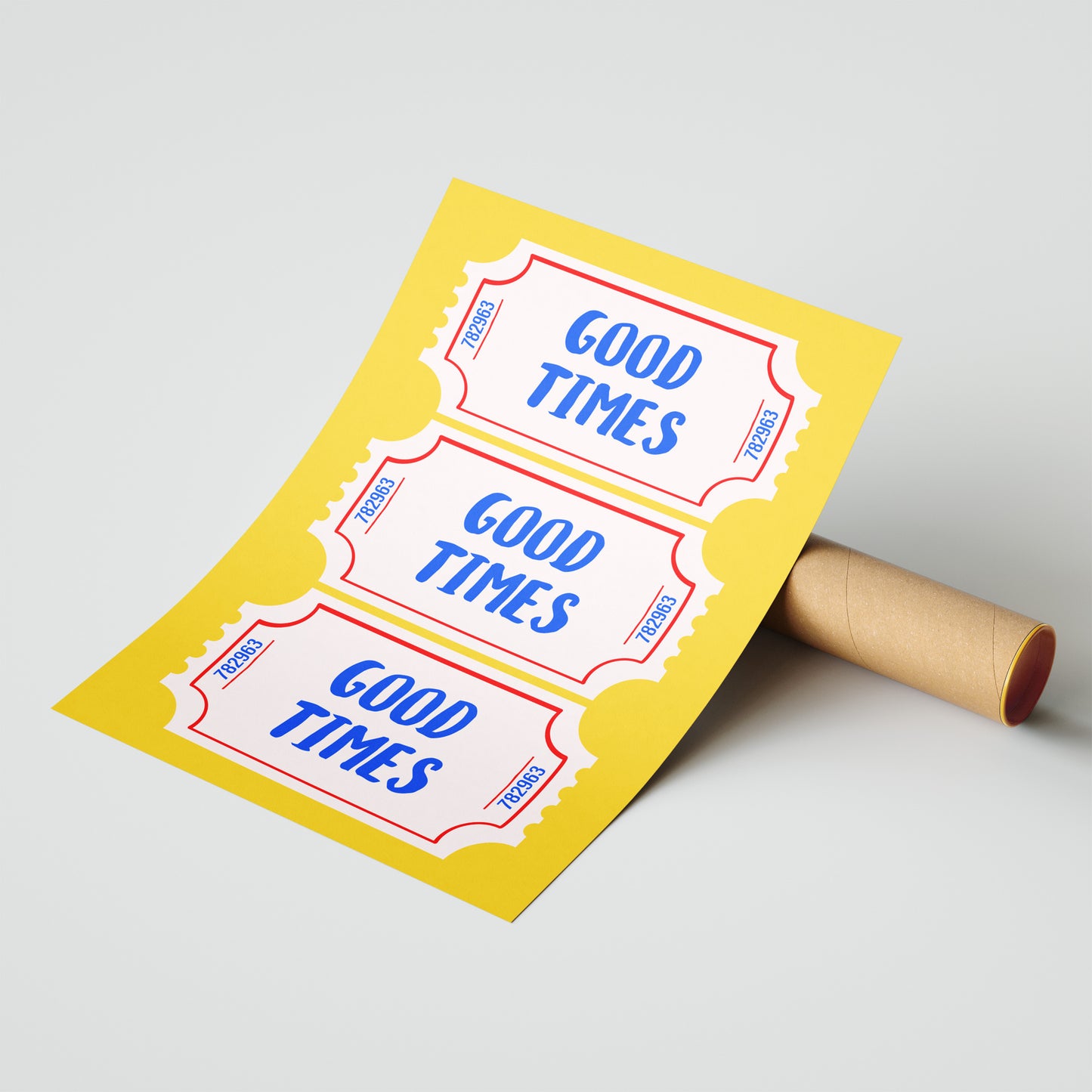 Good Times Retro Tickets Art Poster