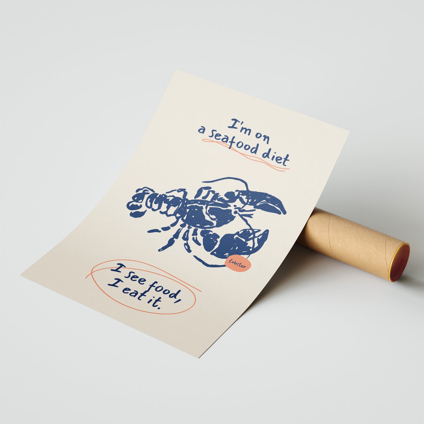 Seafood Diet – Funny Lobster Art Poster