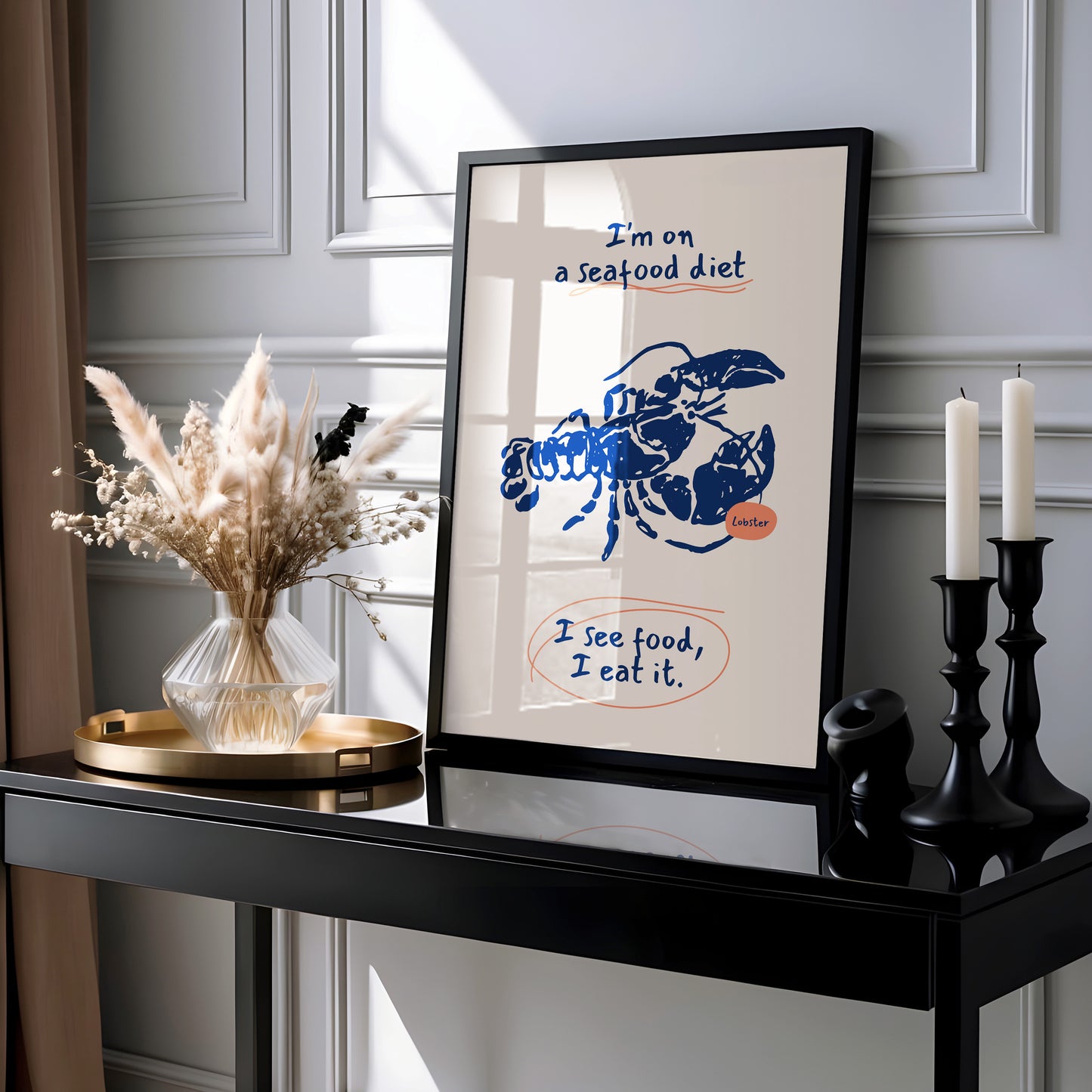 Seafood Diet – Funny Lobster Art Poster