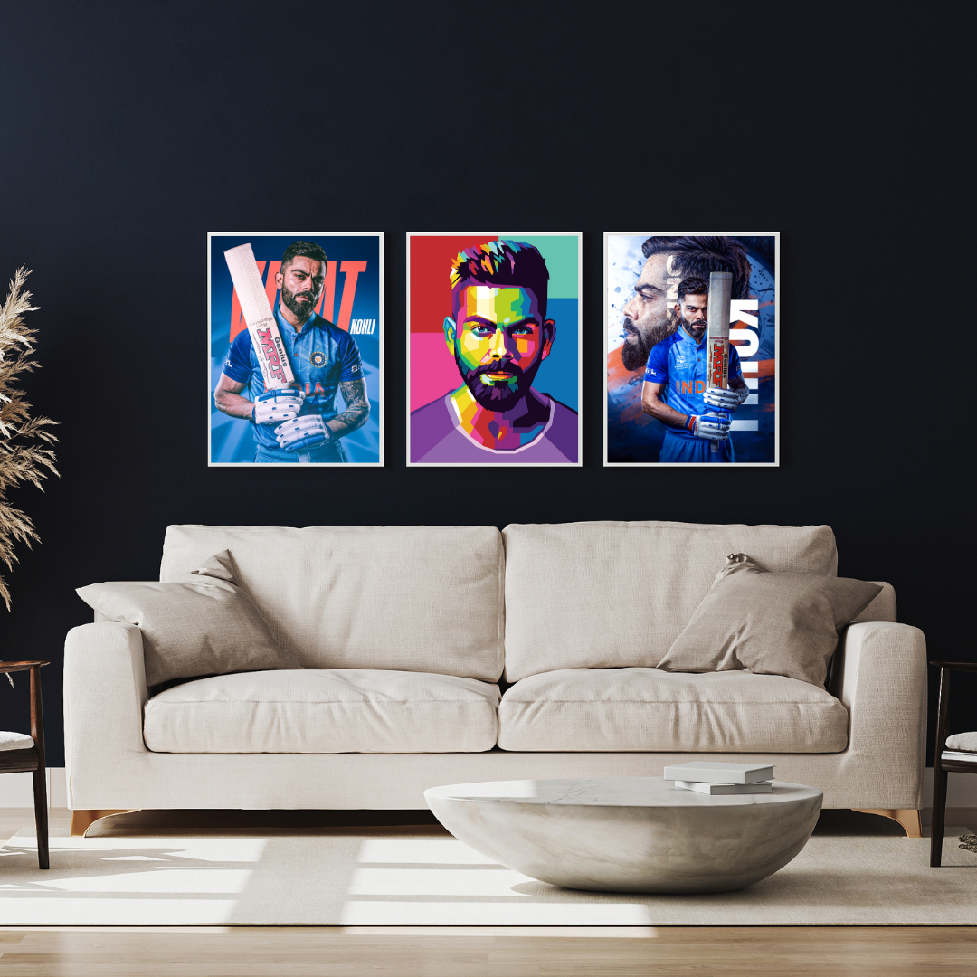 King Kohli Wall (Set of 3 Posters)