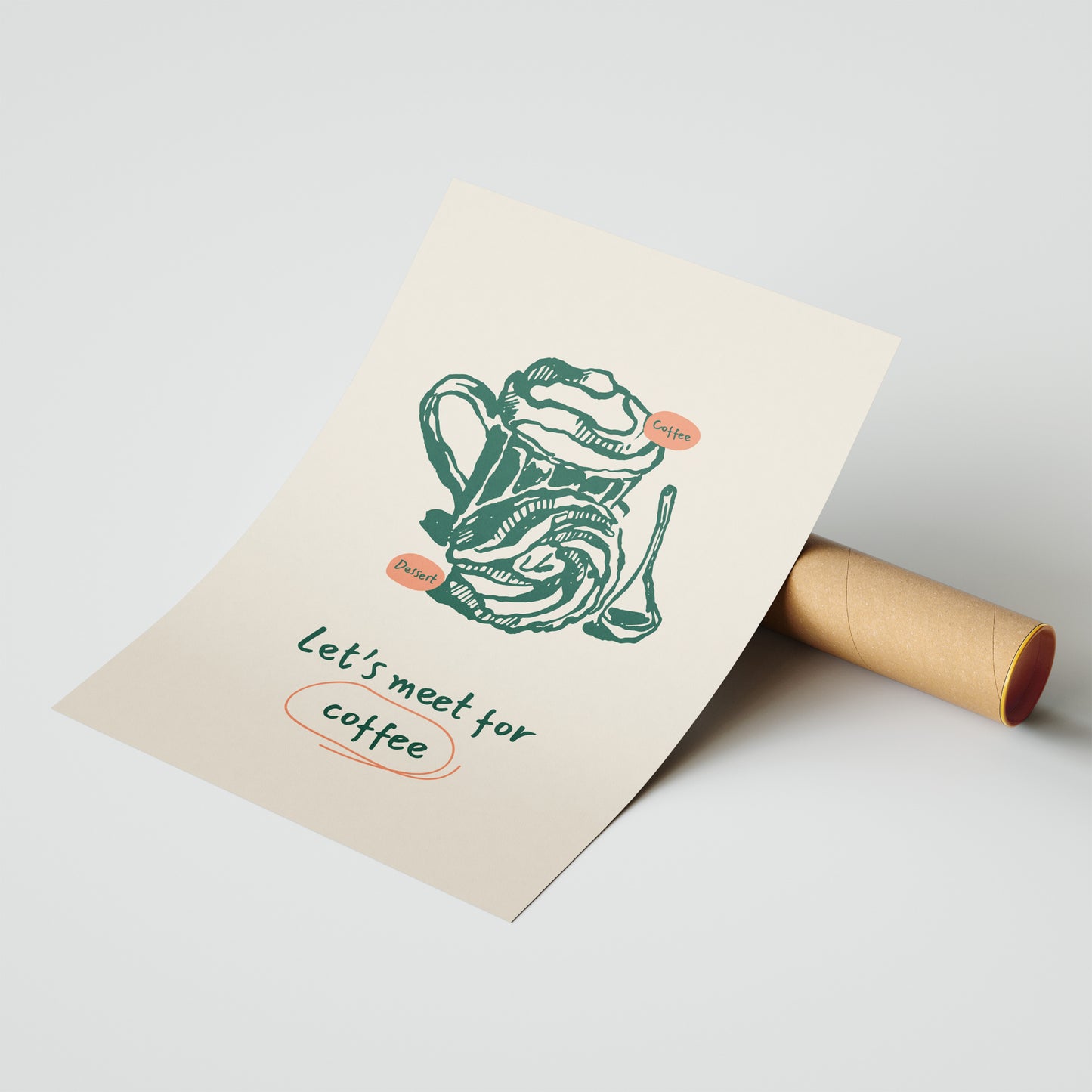 "Let's Meet for Coffee" - Inviting Art Print