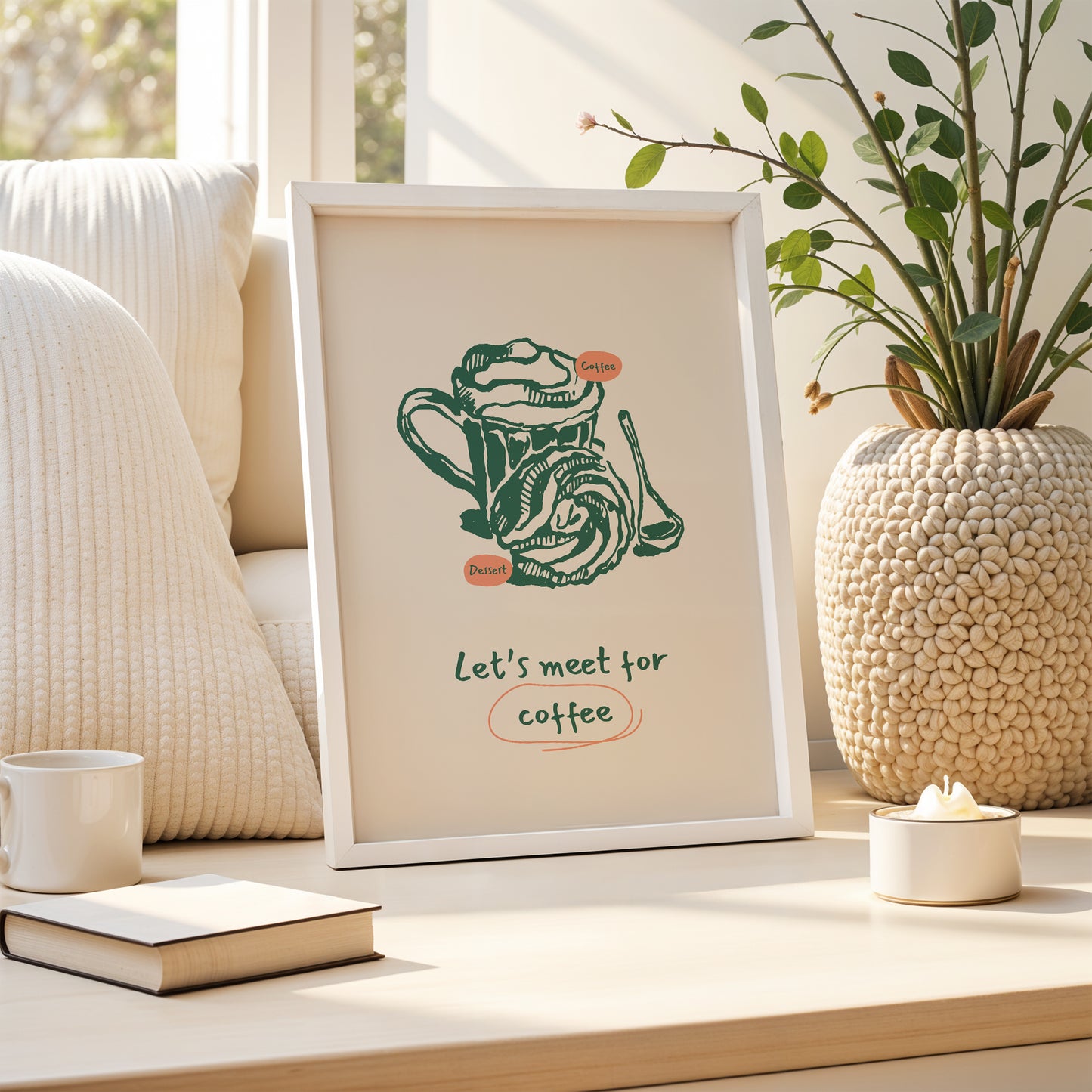 "Let's Meet for Coffee" - Inviting Art Print