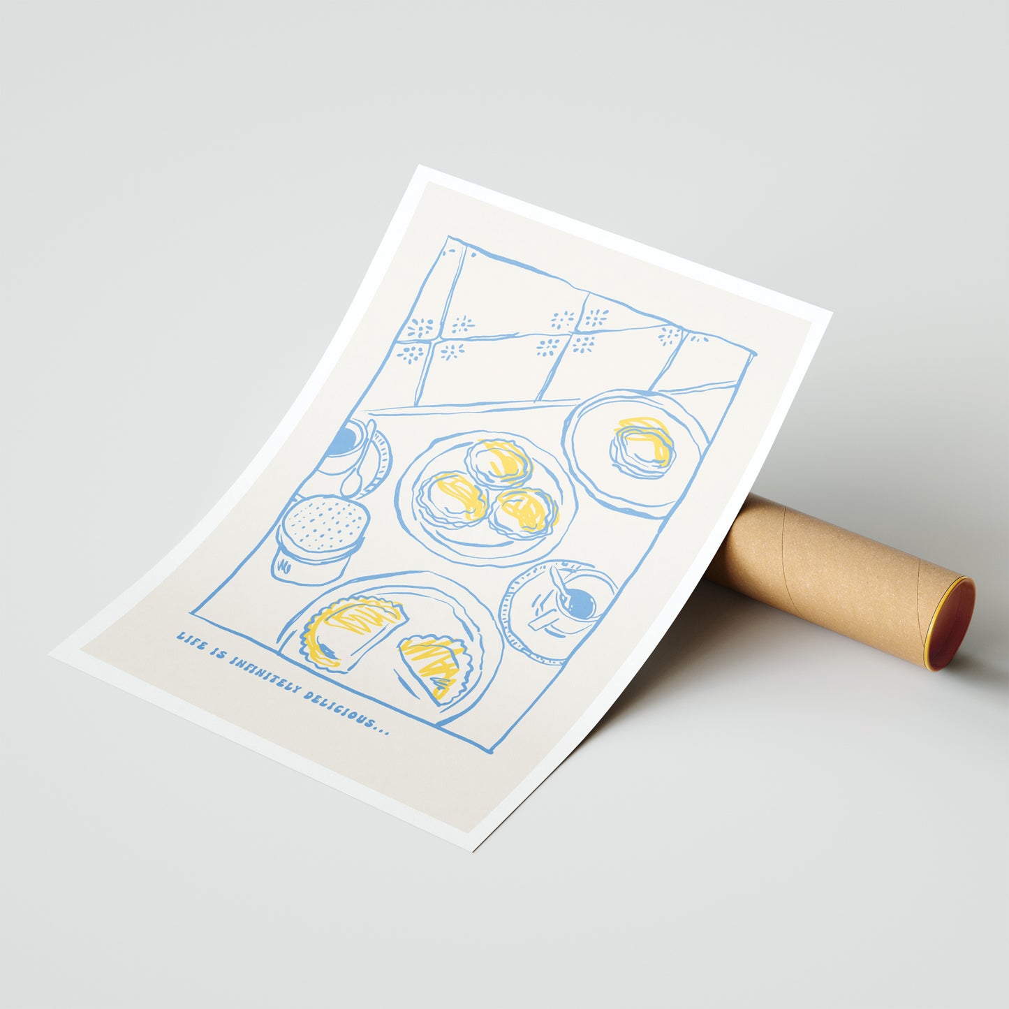 Life Is Infinitely Delicious – Minimal Food Art Poster