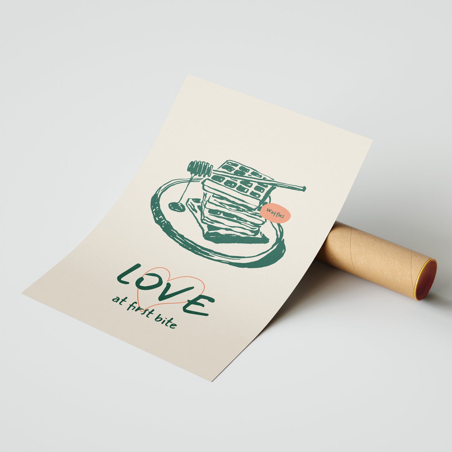 Love at First Bite Waffle Art Print