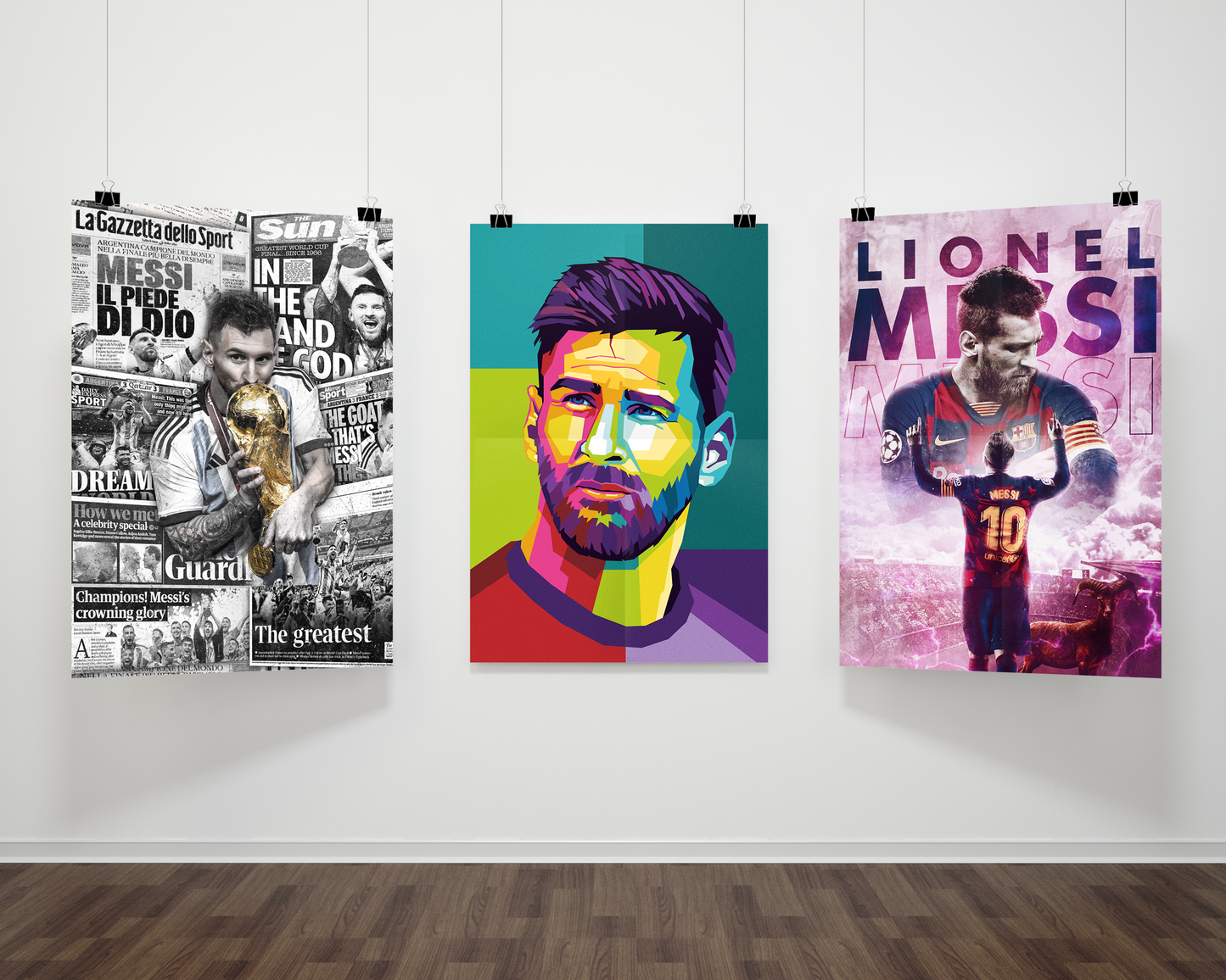 The Lionel Messi Wall (Set of 3 Posters)