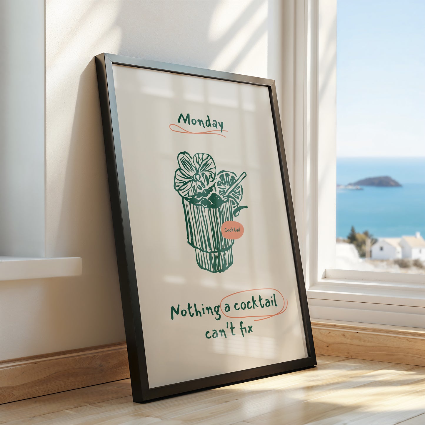 "Nothing a Cocktail Can’t Fix" – Monday Mood Quote Poster