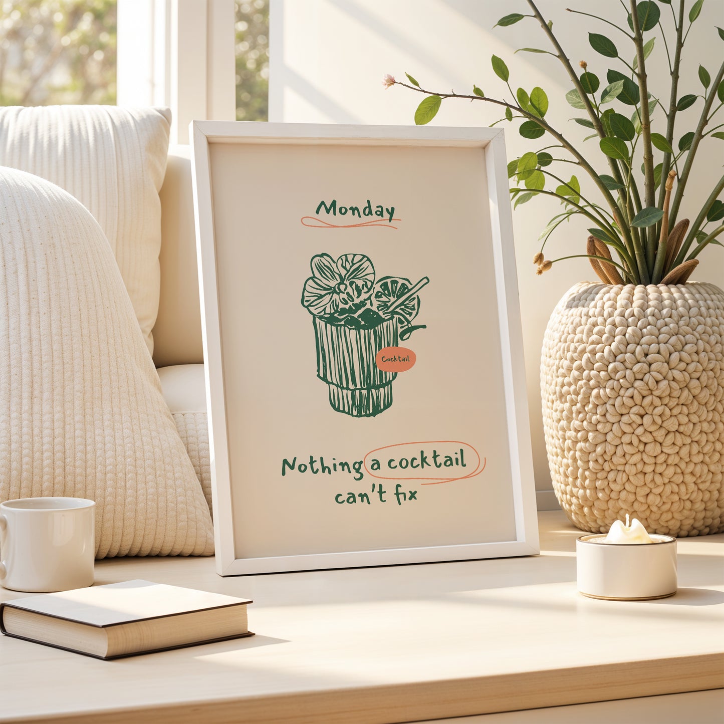 "Nothing a Cocktail Can’t Fix" – Monday Mood Quote Poster