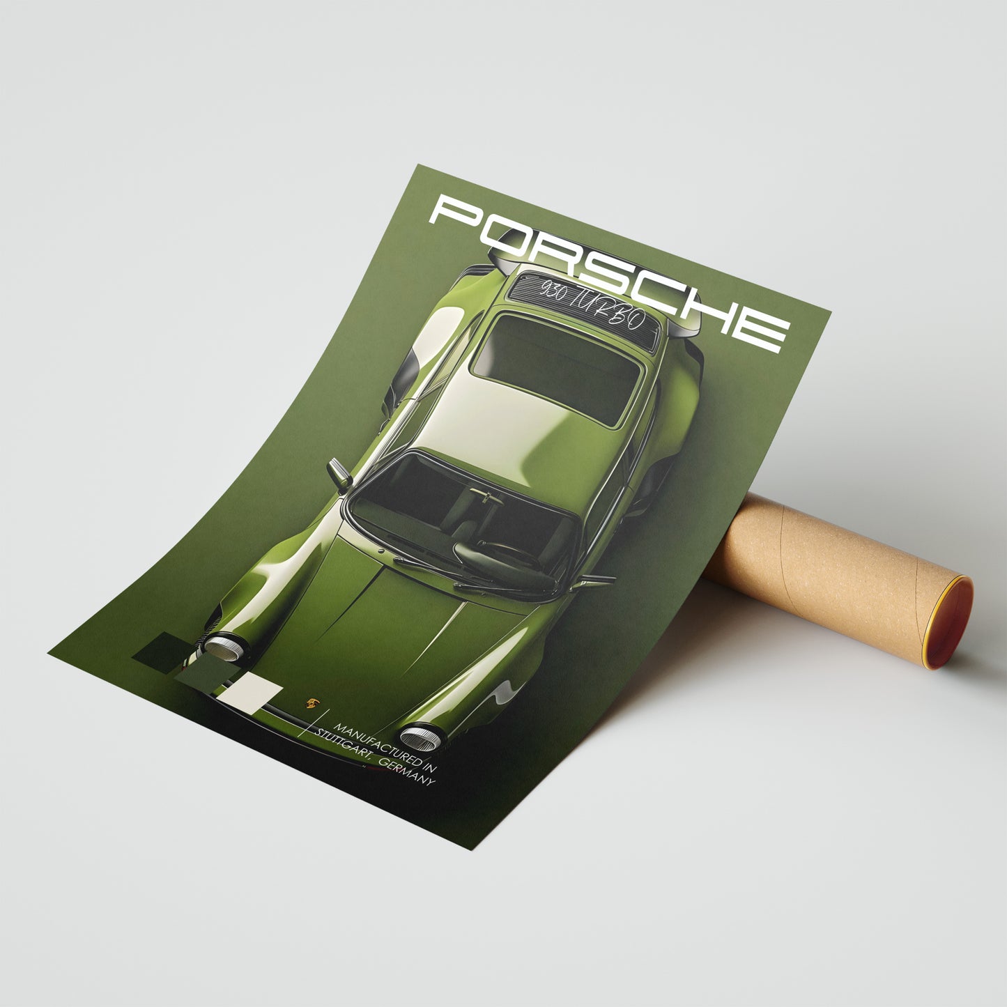 Porsche 930 Turbo Olive Poster