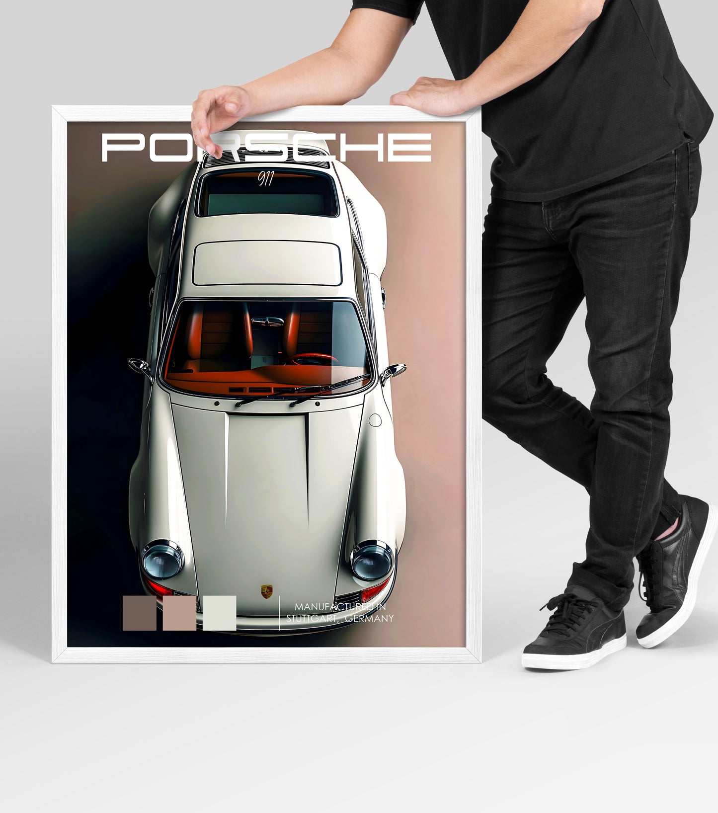 Porsche 911 Classic Ivory Poster