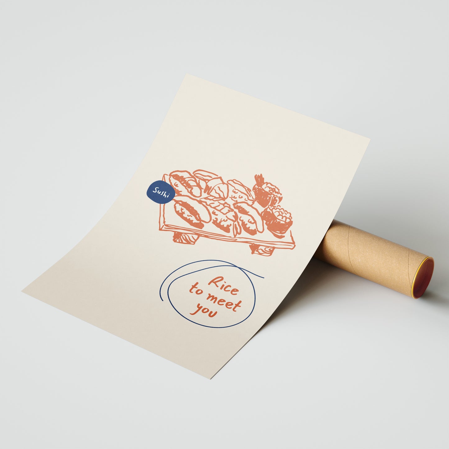 "Rice to Meet You" - Playful Sushi Art Print